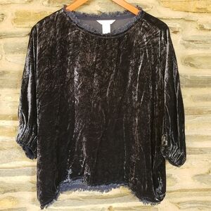 Sundance Velvet Blouse PM Navy Blue